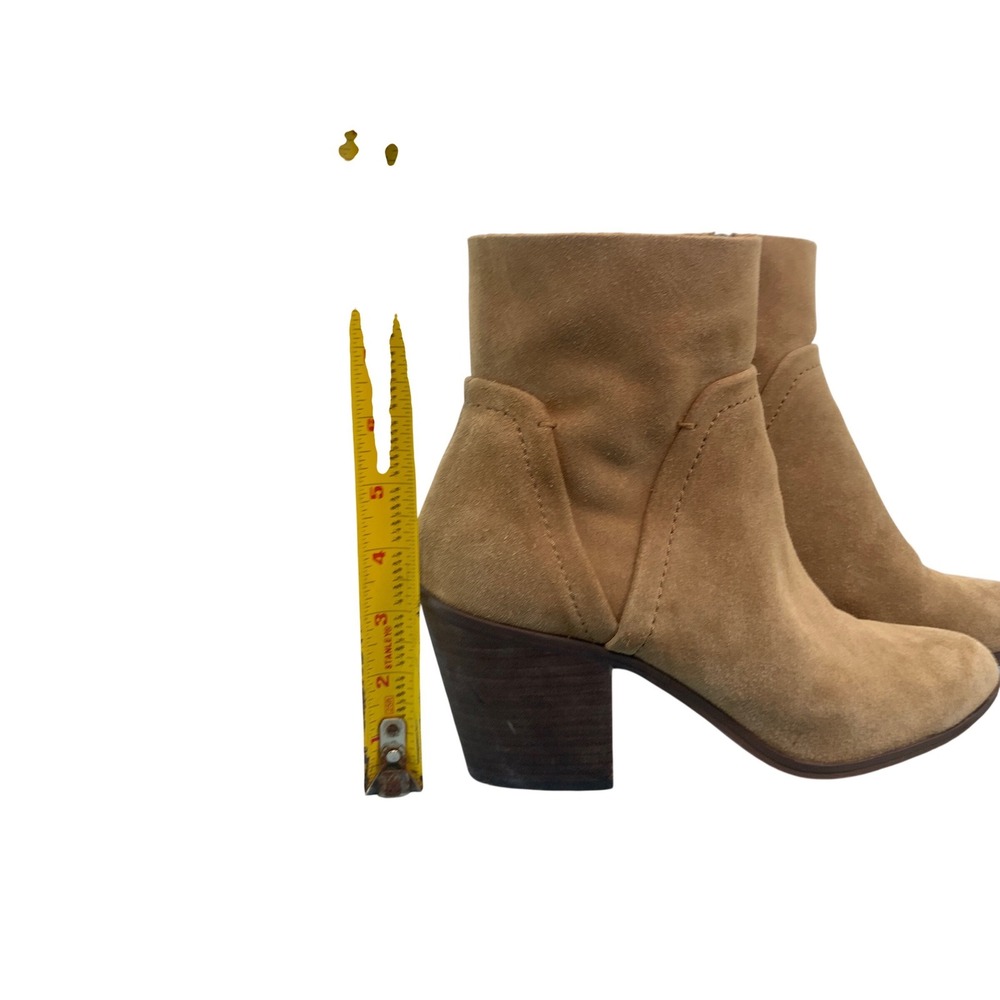 Splendid Womens Tan Suede Western Ankle Boots Pointed Toe Tassel Zip Size 10 - Picture 5 of 6
